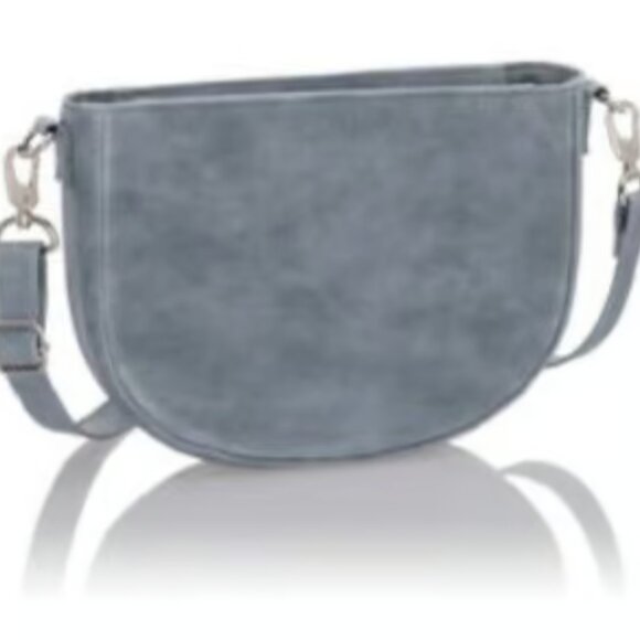 Thirty-one Half Moon Crossbody in Denim Distressed Pebble - New in Pkg - Picture 1 of 2